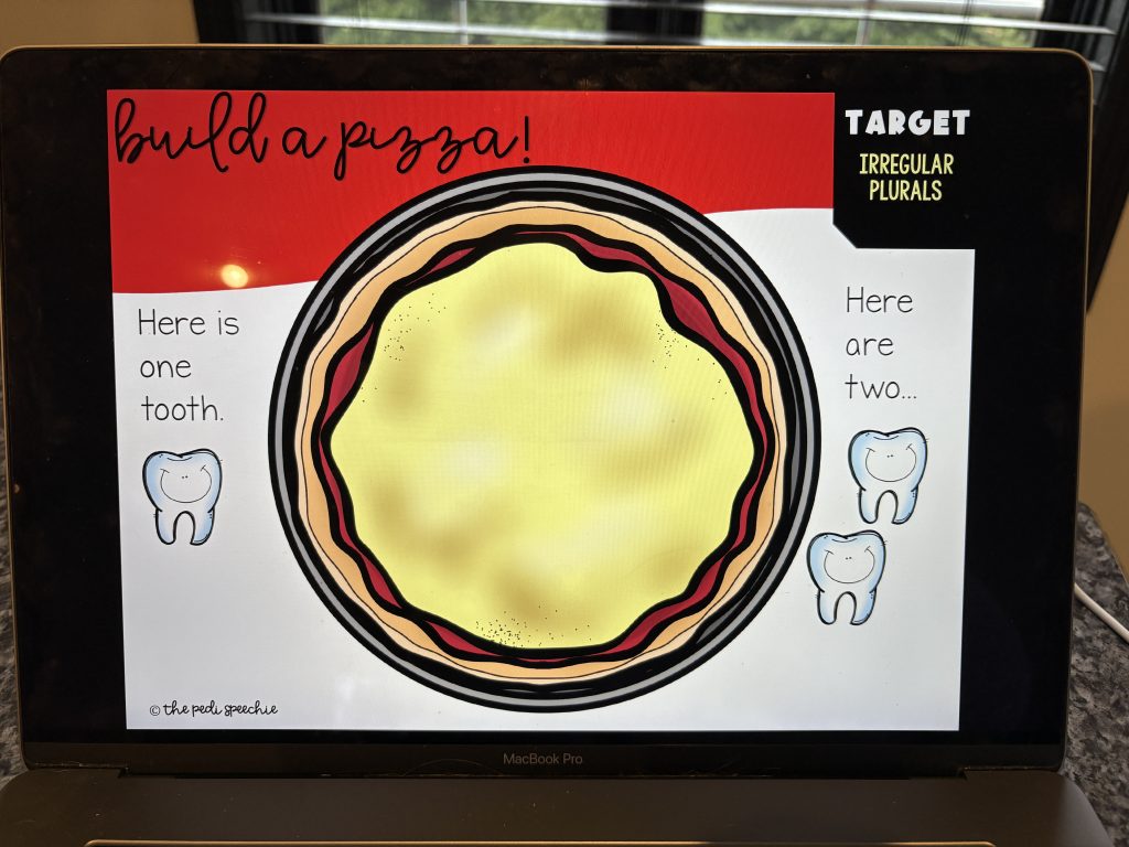 This is a 1st grade grammar activity to target irregular plurals for speech therapy or special education