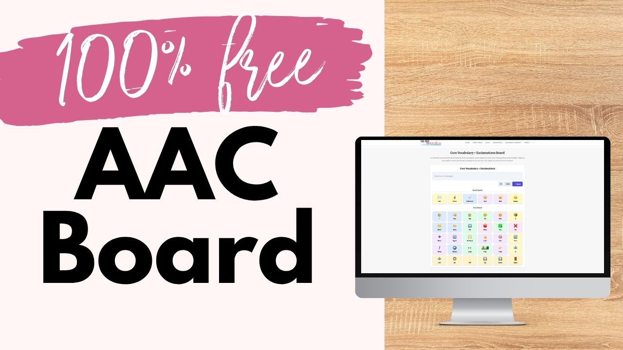 Use this free AAC communication board in speech therapy and the classroom to model core words