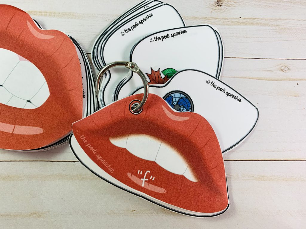 This picture shows speech sound cues articulation cards for speech therapy.